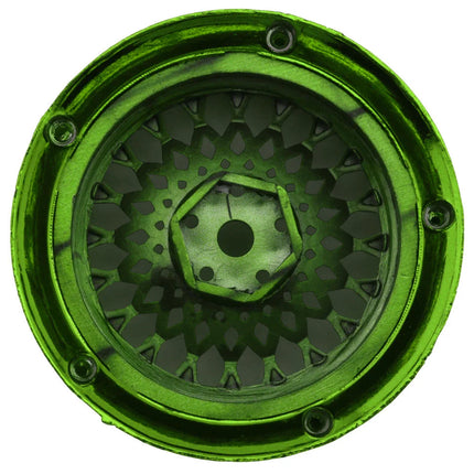 DS Racing DS-DE-332 Element Mesh 1/10 Drift Wheels (Green Chrome) (2) (Adjustable Offset) w/12mm Hex DSC-DE-332