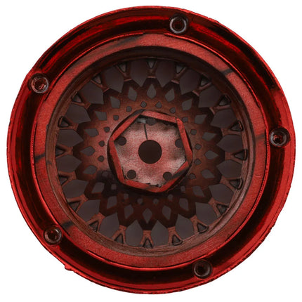 DS Racing Element Mesh 1/10 Drift Wheels (Red Chrome) (2) (Adjustable Offset) w/12mm Hex DS-DE-333
