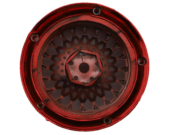DS Racing Element Mesh 1/10 Drift Wheels (Red Chrome) (2) (Adjustable Offset) w/12mm Hex DS-DE-333