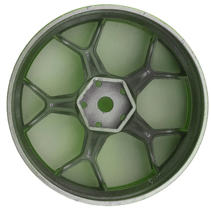 DS Racing Feathery Split Spoke Drift Wheels (Green Hi Gloss) (2) (6mm Offset) w/12mm Hex DS-DF-5Y2-6B-GRC