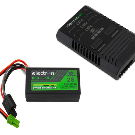 EcoPower Intelligent 2S 850mAh EC2 LiPo Battery/"Electron Mini" Charger Bundle (Losi™ Mini-T™/B™, Mini-LMT™ & Other Minis) ECP-1009