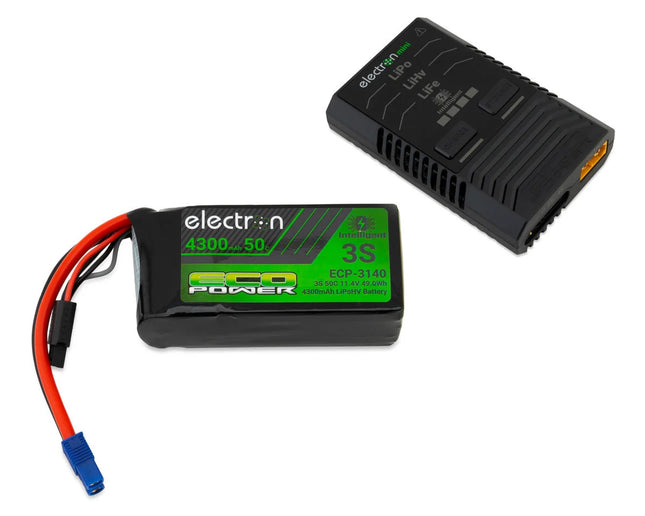 EcoPower Intelligent 3S HV 4300mAh EC3 LiPo Battery/"Electron Mini" Charger Bundle (Axial™ 1/10 & Other Crawlers) ECP-1012