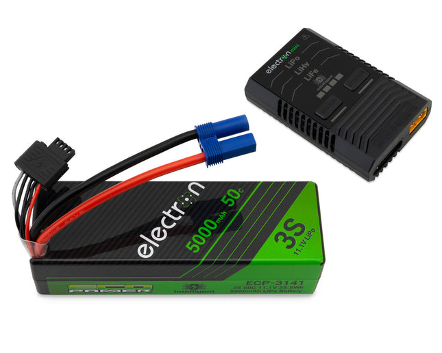 EcoPower Intelligent 3S 5000mAh EC5 LiPo Battery/"Electron Mini" Charger Bundle (Arrma™/Losi™ 3S vehicles & SCX6) ECP-1013
