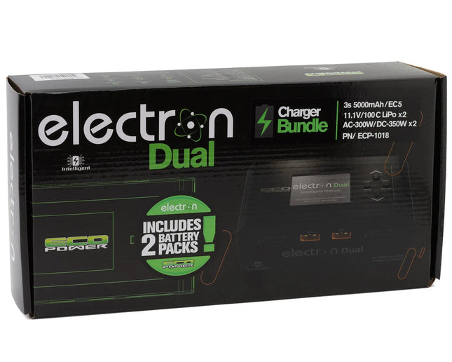 EcoPower Intelligent 2x3S 5000mAh EC5 LiPo Batteries/"Electron Dual" Charger Bundle (11.1V/100C) (AC-300W) (DC-350W x2) ECP-1018