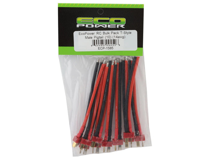 EcoPower Bulk Pack T-Style Pigtails (Male) (10) (14AWG) ECP1585
