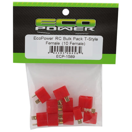 EcoPower T-Style Bulk Package Connectors (10) (Female) ECP-1589