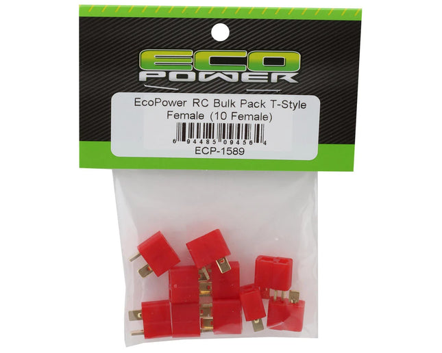 EcoPower T-Style Bulk Package Connectors (10) (Female) ECP-1589