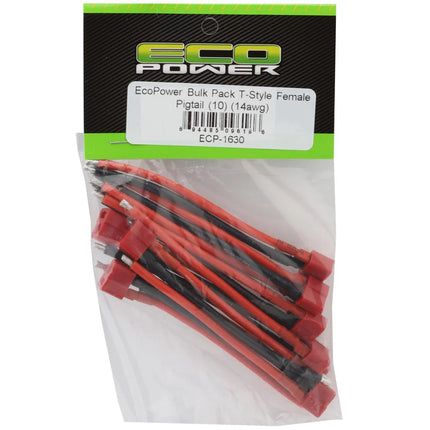EcoPower Bulk Pack T-Style Pigtails (Female) (10) (14AWG) ECP1630