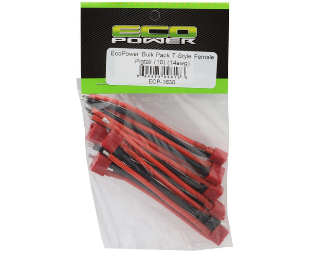 EcoPower Bulk Pack T-Style Pigtails (Female) (10) (14AWG) ECP1630