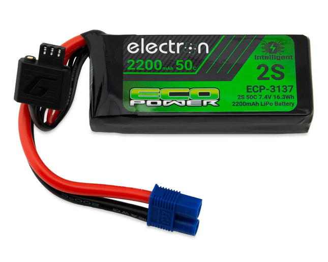EcoPower "Electron" 2S 50C Intelligent LiPo Battery w/EC3 Connector (7.4V/2200mAh) (SCX10 Series & Other 1/10) ECP-3137