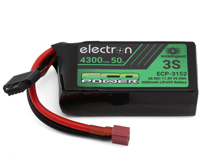 EcoPower "Electron" 3S 50C Intelligent LiHV Battery w/T-Style Connector (11.4V/4300mAh) ECP-3152