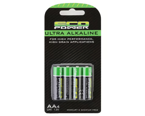 EcoPower Ultra Alkaline AA Batteries (4) (Mercury & Cadmium Free) ECP-5061