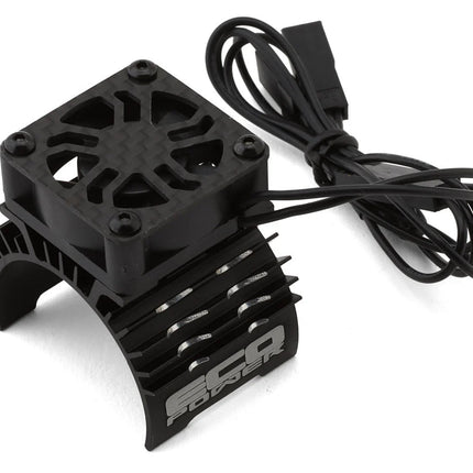 EcoPower 540-550 Motor Aluminum Heat Sink (Black) w/25mm Cooling Fan ECP-7002