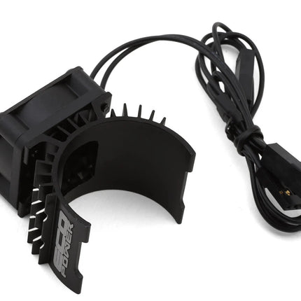 EcoPower 540-550 Motor Aluminum Heat Sink (Black) w/25mm Cooling Fan ECP-7002