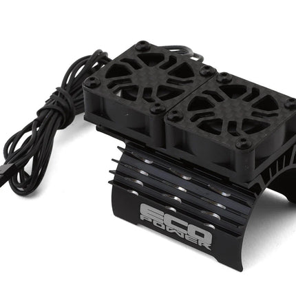 EcoPower 540-550 Motor Aluminum Dual Heat Sink (Black) w/25mm Cooling Fans  ECP-7003