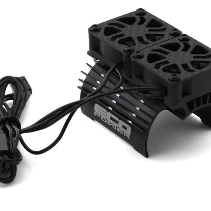 EcoPower 540-550 Motor Aluminum Dual Heat Sink (Black) w/25mm Cooling Fans  ECP-7003
