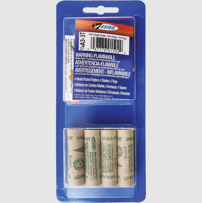 Estes Rockets 1/4A3-3T Model Rocket Engines (4pk) EST10010