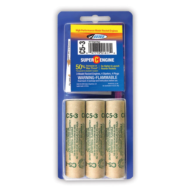 Estes Rockets C5-3 Super C Model Rocket Engine 3 Pack EST1617