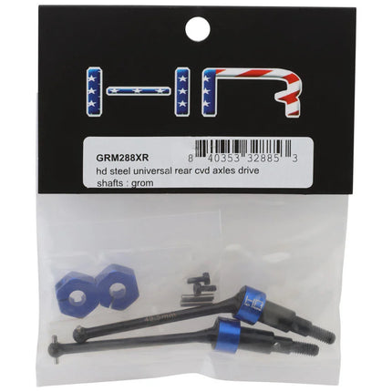 Hot Racing Arrma Grom HD Steel Rear Drive Shaft Set (Blue) (2) (49.5mm) GRM288XR