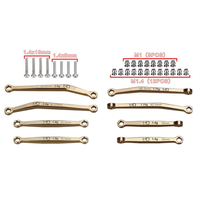 Hot Racing SXTY133H No Flex Upgrade Brass Link Set SCX30 HRASXTY133H