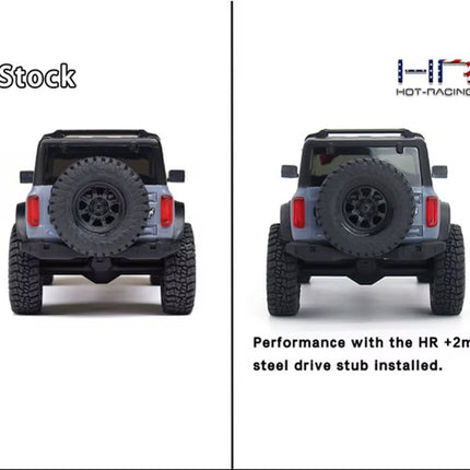 Hot Racing SXTY39AW02 +2mm Steel Drive Stub SCX30 HRASXTY39AW02