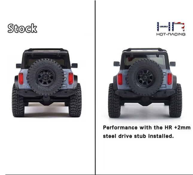Hot Racing SXTY39AW02 +2mm Steel Drive Stub SCX30 HRASXTY39AW02