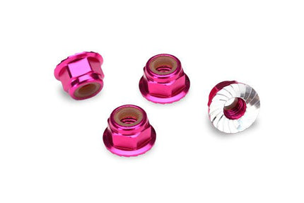 Traxxas 4mm Aluminum Flanged Serrated Nuts (4) (Various Colors)