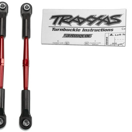 Traxxas 2336X 61mm Aluminum Toe Link Turnbuckle Set Red TRA2336X