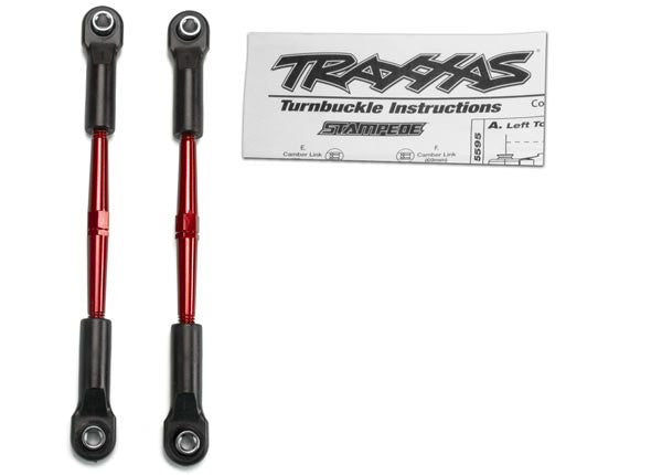 Traxxas 2336X 61mm Aluminum Toe Link Turnbuckle Set Red TRA2336X
