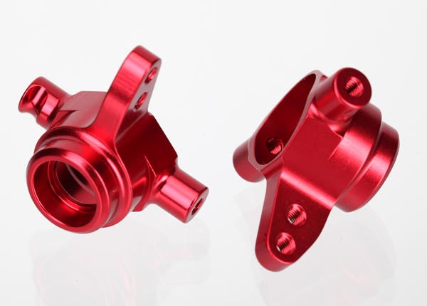 Traxxas 6837R Aluminum Steering Block Set Red TRA6837R