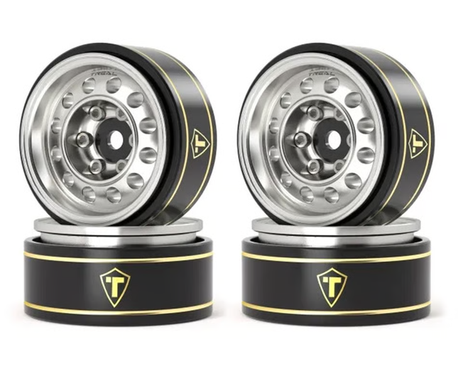 Treal Hobby Type K 1.0" 12-Hole Beadlock Classic Vintage Wagon Wheels (4) (28.9g ea) TLHTSCX24 (Various Colors)