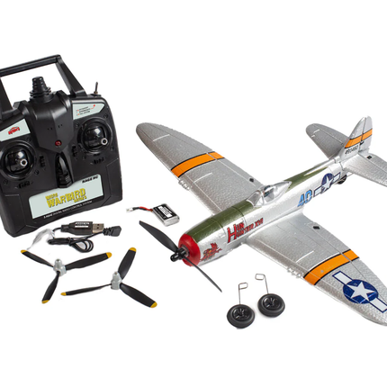 Rage RC P-47 Thunderbolt Micro RTF Airplane with PASS (Pilot Assist Stability Software) System RGRA1307