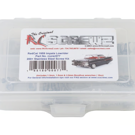 RC Screwz RedCat Racing 1959 Impala Lowrider Stainless Steel Screw Kit RCZRER077