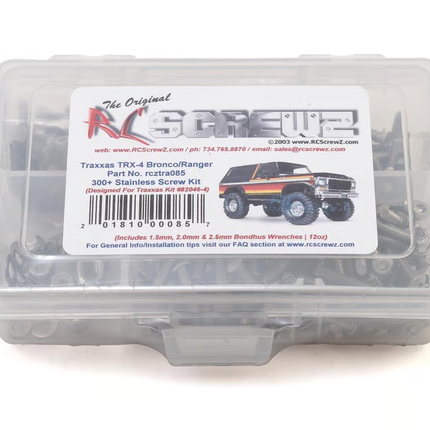 RC Screwz Stainless Steel Screw Kit for Traxxas TRX-4 Bronco RCZTRA085
