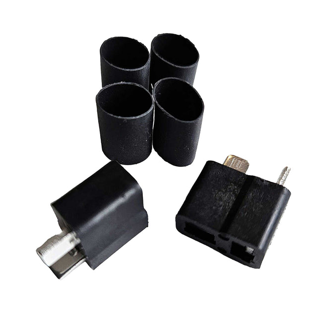 Ultra Plug HB, High Temp, Black, Female 2-Pack, with 1/4" Heat Shrink, for 10-12 Gauge Wire WSD1315