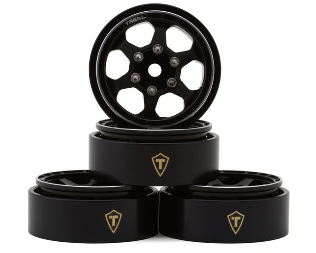 Treal Hobby Type D 1.0" Concave 6-Spoke Beadlock Wheels (4) TLHTSCX24 (Various Colors)