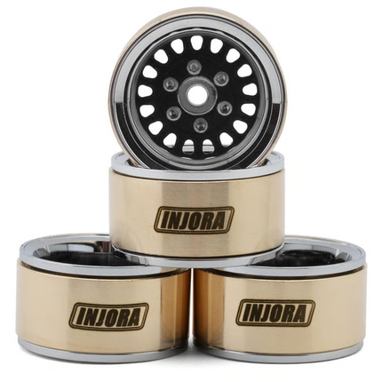 Injora 1.0" ModuWheel Brass & Aluminum Micro Crawler Beadlock Wheels (Various Colors) (4) (21g ea) (-4.4mm Offset)