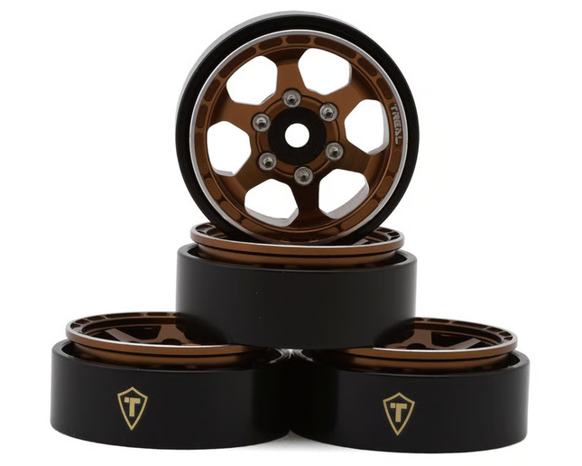 Treal Hobby Type D 1.0" Concave 6-Spoke Beadlock Wheels (4) TLHTSCX24 (Various Colors)