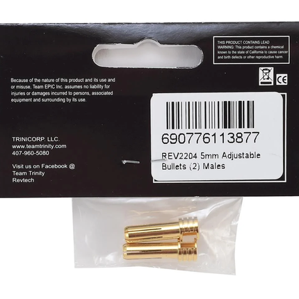 Trinity Revtech Certified Adjustable Gold Plated 5mm Bullet Connector TRIREV2204