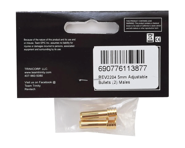 Trinity Revtech Certified Adjustable Gold Plated 5mm Bullet Connector TRIREV2204