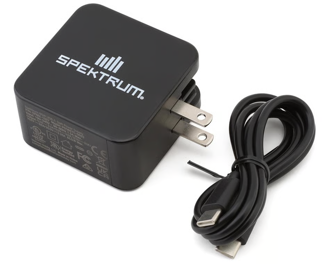 Spektrum RC 1027 Spektrum 65W USB-C GaN Power Supply w/Type-C Charge Cable SPMX-1027