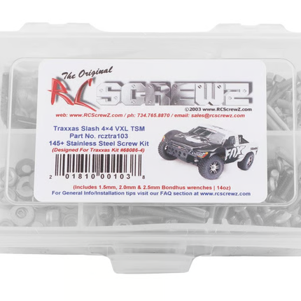 RC Screwz Stainless Steel Screw Kit for Traxxas Slash 4x4 VXL RCZTRA103