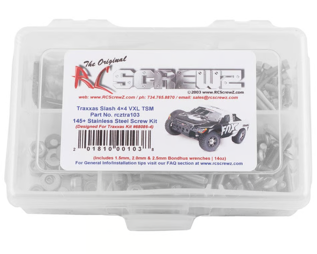 RC Screwz Stainless Steel Screw Kit for Traxxas Slash 4x4 VXL RCZTRA103