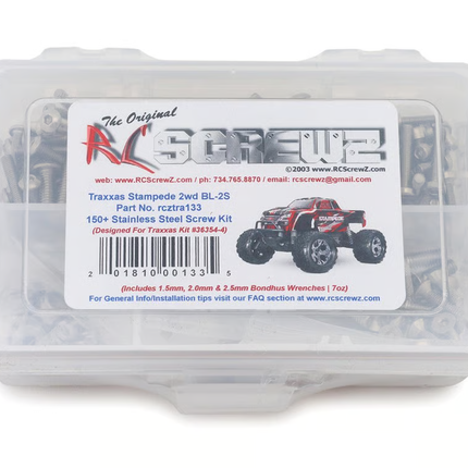 RC Screwz Stainless Steel Screw Kit for Traxxas® Stampede® BL-2s™ 1/10 2WD Monster Truck (TRA36354-4) RCZTRA133