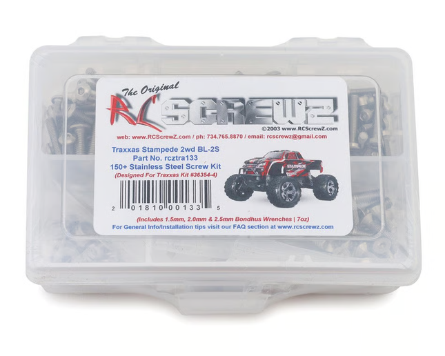 RC Screwz Stainless Steel Screw Kit for Traxxas® Stampede® BL-2s™ 1/10 2WD Monster Truck (TRA36354-4) RCZTRA133