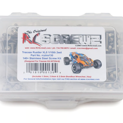 RC Screwz Stainless Steel Screw Kit for Traxxas® Rustler® XL-5 1/10 2WD Stadium Truck (TRA37254-8) RCZTRA130