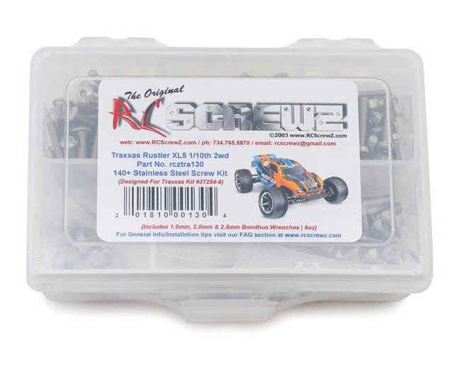 RC Screwz Stainless Steel Screw Kit for Traxxas® Rustler® XL-5 1/10 2WD Stadium Truck (TRA37254-8) RCZTRA130