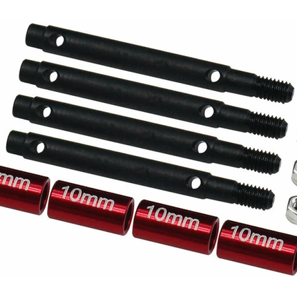 Hot Racing +10mm Steel Portal Drive Stub Axles Ascent 18 RACM39W10