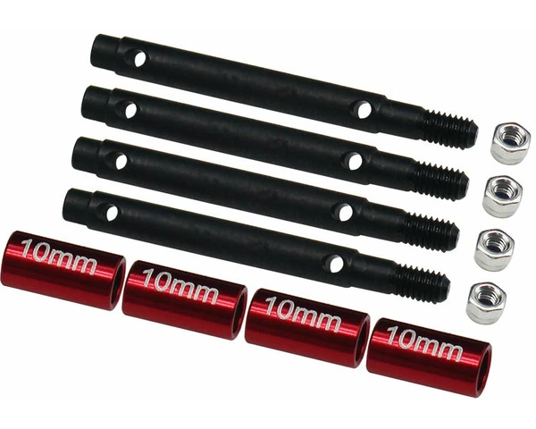 Hot Racing +10mm Steel Portal Drive Stub Axles Ascent 18 RACM39W10