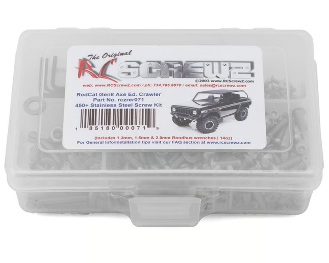 RC Screwz RedCat Racing 1/10 Gen8 Axe Rock Crawler Stainless Screw Kit RCZRER071